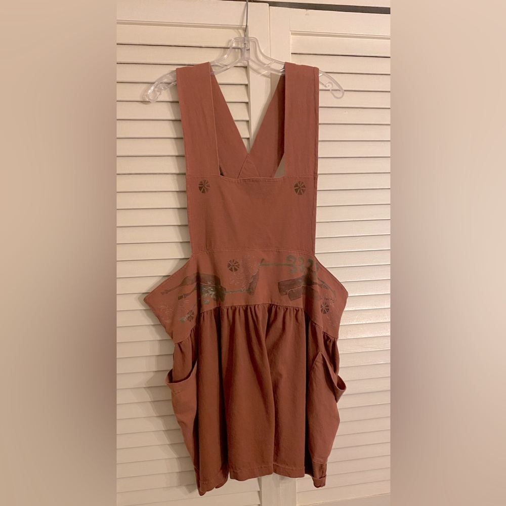Blue Fish Overall Jumper from 1995 with Wine Bottle & Flower Art
